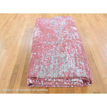 Load image into Gallery viewer, 15&#39;3&quot;x16&#39;6&quot; Imperial Red, Modern Abstract Galaxy Design Persian Knot, Pure Soft Wool Hand Knotted, XL Square Oriental Rug FWR483090