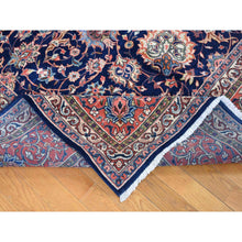 Load image into Gallery viewer, 9&#39;2&quot;x12&#39; Midnight Blue, New Persian Kashan All Over Design, Organic Wool Hand Knotted, Oriental Rug FWR483168