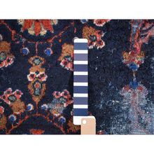 Load image into Gallery viewer, 7&#39;x9&#39;6&quot; Midnight Blue, Antique Persian Mahal With Extensive Wear, Distressed Pure Wool Hand Knotted, Oriental Rug FWR483186