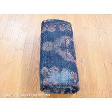Load image into Gallery viewer, 7&#39;x9&#39;6&quot; Midnight Blue, Antique Persian Mahal With Extensive Wear, Distressed Pure Wool Hand Knotted, Oriental Rug FWR483186