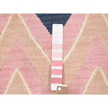 Load image into Gallery viewer, 8&#39;x10&#39; Colorful, Afghan Kilim with Chevron Design, Flat Weave Vegetable Dyes, Soft Wool Hand Woven, Reversible Oriental Rug FWR483288