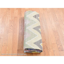 Load image into Gallery viewer, 8&#39;x10&#39; Colorful, Extra Soft Wool Hand Woven, Afghan Kilim with Chevron Design Flat Weave, Vegetable Dyes, Reversible Oriental Rug FWR483300
