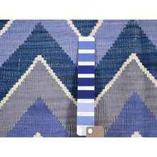 Load image into Gallery viewer, 7&#39;1&quot;x10&#39;1&quot; Colorful, Vegetable Dyes Pure Wool Hand Woven, Afghan Kilim with Chevron Design Flat Weave, Reversible Oriental Rug FWR483306