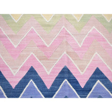 Load image into Gallery viewer, 5&#39;9&quot;x8&#39; Colorful, Afghan Kilim with Chevron Design Flat Weave Vegetable Dyes, Organic Wool Hand Woven, Reversible Oriental Rug FWR483318