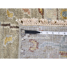 Load image into Gallery viewer, 3&#39;1&quot;x3&#39;1&quot; Tan Color, Thick and Plush Soft Wool, Hand Knotted Oushak Design Sample Fragment, Supple Collection, Square Oriental Rug FWR483372