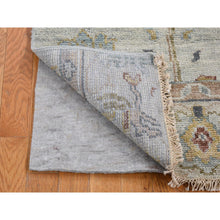 Load image into Gallery viewer, 3&#39;1&quot;x3&#39;1&quot; Light Gray, Oushak Design Sample Fragment, Supple Collection Thick and Plush, Natural Wool Hand Knotted, Square Oriental Rug FWR483384