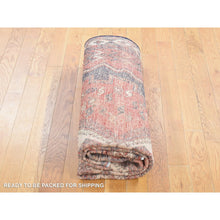 Load image into Gallery viewer, 5&#39;5&quot;x7&#39; Blush Red, Vintage Persian Bakhtiari with a Distinct Abrash, Full Pile, Pure Wool, Hand Knotted Oriental Rug FWR483420