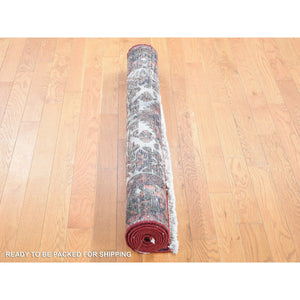 4'x7' Peach Color, New Persian Hamadan with Anchor Medallion Design, Natural Wool Hand Knotted Oriental Rug FWR483444