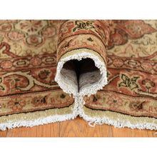 Load image into Gallery viewer, 8&#39;6&quot;x12&#39;1&quot; Beige, Antique Persian Tabriz with Scroll and Rosettes Design, Good Condition, Even Wear, Hand Knotted Pure Wool Oriental Rug FWR483534