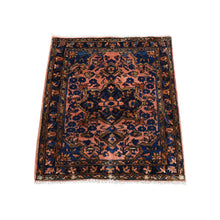 Load image into Gallery viewer, 2&#39;1&quot;x2&#39;7&quot; Light Red, Antique Persian Mohajeran Sarouk, Full Pile, Soft and Clean, Pure Wool, Hand Knotted Oriental Mat Rug FWR483558