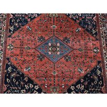 Load image into Gallery viewer, 4&#39;2&quot;x6&#39;6&quot; Midnight Blue, Antique Persian Fereghan Sarouk, 100% Wool Hand Knotted, Good Condition, Clean, Oriental Rug FWR483606
