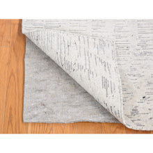 Load image into Gallery viewer, 2&#39;2&quot;x3&#39; Ivory, Modern with Repetitive Curvilinear Design Undyed Natural Wool, Hand Knotted Tone on Tone, Mat Oriental Rug FWR483618