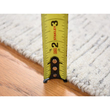 Load image into Gallery viewer, 2&#39;2&quot;x3&#39; Ivory, Modern with Repetitive Curvilinear Design Undyed Natural Wool, Hand Knotted Tone on Tone, Mat Oriental Rug FWR483618