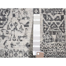 Load image into Gallery viewer, 2&#39;1&quot;x2&#39;1&quot; Goose Gray, Undyed Natural Wool with Mamluk Design, 100%Wool Hand Knotted, Square Oriental Rug FWR483642