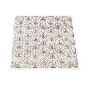 2'1"x2'1" Ivory, Modern Design with Intricate All Over Pattern, Wool and Silk Hand Knotted, Square Sample Oriental Rug FWR483648