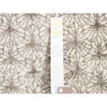 Load image into Gallery viewer, 2&#39;1&quot;x2&#39;1&quot; Ivory, Modern Design with Intricate All Over Pattern, Wool and Silk Hand Knotted, Square Sample Oriental Rug FWR483648