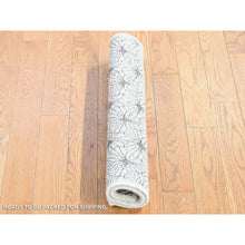 Load image into Gallery viewer, 2&#39;1&quot;x2&#39;1&quot; Ivory, Modern Design with Intricate All Over Pattern, Wool and Silk Hand Knotted, Square Sample Oriental Rug FWR483648