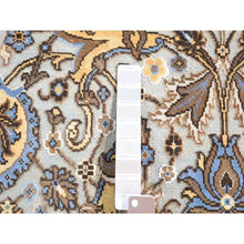 Load image into Gallery viewer, 2&#39;x3&#39;2&quot; Platinum Gray, Rajasthan with All Over Design, Hand Knotted 100% Wool, Mat Fragment Sample Oriental Rug FWR483678