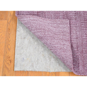 2'x3' Ultra Violet, Tone on Tone Modern Design, Pure Wool Hand Loomed, Mat Oriental Rug FWR483726