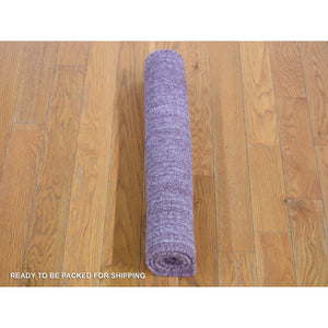 2'x3' Ultra Violet, Tone on Tone Modern Design, Pure Wool Hand Loomed, Mat Oriental Rug FWR483726