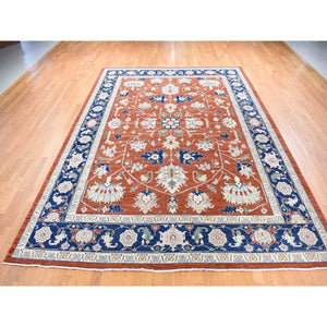 10'x13'10" Honey Brown, Antiqued Peshawar Heriz with All Over Design, Hand Knotted Pure Wool, Oriental Rug FWR483762