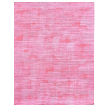 Load image into Gallery viewer, 9&#39;1&quot;x11&#39;10&quot; Watermelon Pink Overdyed with Textured Wool, Hand Knotted Modern Design, Oriental Rug FWR483768