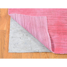 Load image into Gallery viewer, 9&#39;1&quot;x11&#39;10&quot; Watermelon Pink Overdyed with Textured Wool, Hand Knotted Modern Design, Oriental Rug FWR483768