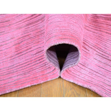 Load image into Gallery viewer, 9&#39;1&quot;x11&#39;10&quot; Watermelon Pink Overdyed with Textured Wool, Hand Knotted Modern Design, Oriental Rug FWR483768