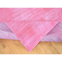 Load image into Gallery viewer, 9&#39;1&quot;x11&#39;10&quot; Watermelon Pink Overdyed with Textured Wool, Hand Knotted Modern Design, Oriental Rug FWR483768