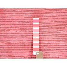 Load image into Gallery viewer, 9&#39;1&quot;x11&#39;10&quot; Watermelon Pink Overdyed with Textured Wool, Hand Knotted Modern Design, Oriental Rug FWR483768