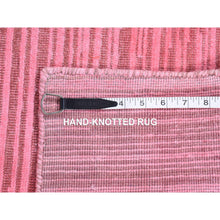 Load image into Gallery viewer, 9&#39;1&quot;x11&#39;10&quot; Watermelon Pink Overdyed with Textured Wool, Hand Knotted Modern Design, Oriental Rug FWR483768