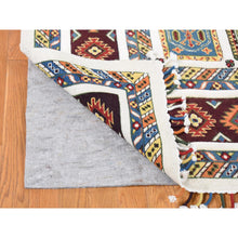 Load image into Gallery viewer, 10&#39;x14&#39; Ivory, Pure Wool Hand Knotted, Hi-Lo Pile Neem Buft Soumak Garden Design, Oriental Rug FWR483822