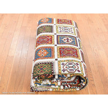 Load image into Gallery viewer, 10&#39;x14&#39; Ivory, Pure Wool Hand Knotted, Hi-Lo Pile Neem Buft Soumak Garden Design, Oriental Rug FWR483822