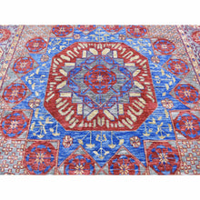 Load image into Gallery viewer, 10&#39;x14&#39;3&quot; Red, Hand Knotted Mamluk Design Vegetable Dyes, Thick and Plush Hand Spun New Zealand Wool, Oriental Rug FWR483846