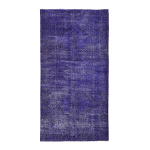 5'1"x9'9" Overdyed Purple, Worn Wool Handmade, Vintage Persian Shiraz, Wide and Long Oriental Rug FWR483936