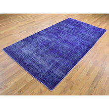 Load image into Gallery viewer, 5&#39;1&quot;x9&#39;9&quot; Overdyed Purple, Worn Wool Handmade, Vintage Persian Shiraz, Wide and Long Oriental Rug FWR483936
