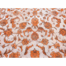 Load image into Gallery viewer, 8&#39;1&quot;x10&#39;9&quot; Vivid Orange, Overdyed Vintage Persian Tabriz Barjasta Design, Soft Wool Hand Knotted, Oriental Rug FWR483990
