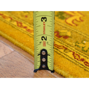 8'2"x10'1" Golden Brown, Overdyed Persian Design, Pure Wool Hand Knotted Oriental Rug FWR484002