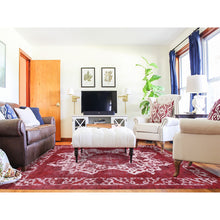 Load image into Gallery viewer, 8&#39;2&quot;x11&#39;1&quot; Crimson Red, Overdyed Vintage Persian Tabriz Barjasta Design, Pure Wool Hand Knotted, Oriental Rug FWR484068