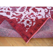 Load image into Gallery viewer, 8&#39;2&quot;x11&#39;1&quot; Crimson Red, Overdyed Vintage Persian Tabriz Barjasta Design, Pure Wool Hand Knotted, Oriental Rug FWR484068