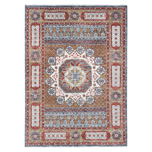 Load image into Gallery viewer, 10&#39;2&quot;x14&#39;2&quot; Gold, Mamluk Design Vegetable Dyes, Hand Spun New Zealand Wool Hand Knotted, Oriental Rug FWR484110