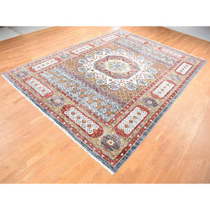 10'2"x14'2" Gold, Mamluk Design Vegetable Dyes, Hand Spun New Zealand Wool Hand Knotted, Oriental Rug FWR484110