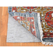 Load image into Gallery viewer, 10&#39;2&quot;x14&#39;2&quot; Gold, Mamluk Design Vegetable Dyes, Hand Spun New Zealand Wool Hand Knotted, Oriental Rug FWR484110