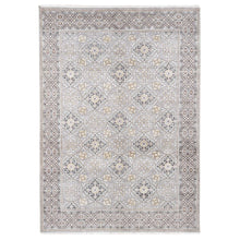 Load image into Gallery viewer, 10&#39;1&quot;x14&#39;2&quot; Ivory, Mughal Inspired Medallions Design, Silk and Textured Wool Hand Knotted, Oriental Rug FWR484116