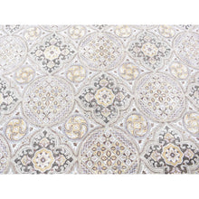 Load image into Gallery viewer, 10&#39;1&quot;x14&#39;2&quot; Ivory, Mughal Inspired Medallions Design, Silk and Textured Wool Hand Knotted, Oriental Rug FWR484116
