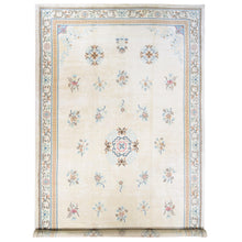 Load image into Gallery viewer, 13&#39;9&quot;x23&#39;5&quot; Ivory, Vintage Chinese, Ming Dynasty, Hand Knotted, Full Pile, XL, Sides and Edges Professionally Secured, Pure Wool Oriental Rug FWR484206