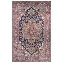 Load image into Gallery viewer, 11&#39;x17&#39;6&quot; Midnight Blue with Rust, Antique Persian Serapi Heriz, Rare Gold Color Throughout, Good Condition, Clean, No Repairs, Hand Knotted, Pure Wool Oriental Overzized Rug FWR484212
