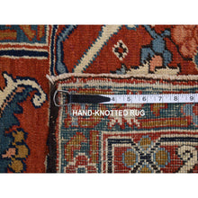 Load image into Gallery viewer, 11&#39;x17&#39;6&quot; Midnight Blue with Rust, Antique Persian Serapi Heriz, Rare Gold Color Throughout, Good Condition, Clean, No Repairs, Hand Knotted, Pure Wool Oriental Overzized Rug FWR484212
