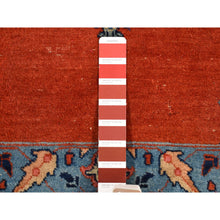 Load image into Gallery viewer, 8&#39;8&quot;x12&#39; Burnt Orange, Antique Persian Tabriz, Open Field Medallion Design, Soft and Supple, Some Wear, Clean with Sides and Ends Professionally Secured, Hand Knotted, Pure Wool Oriental Rug FWR484266