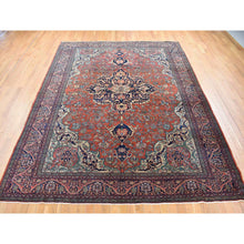 Load image into Gallery viewer, 9&#39;x12&#39; Barn Red, Antique Persian Feraghan Sarouk, Evenly Worn Soft and Supple, Hand Knotted Soft Wool, No Repairs, Clean, Sides and Edges Professionally Secured, Oriental Rug FWR484332